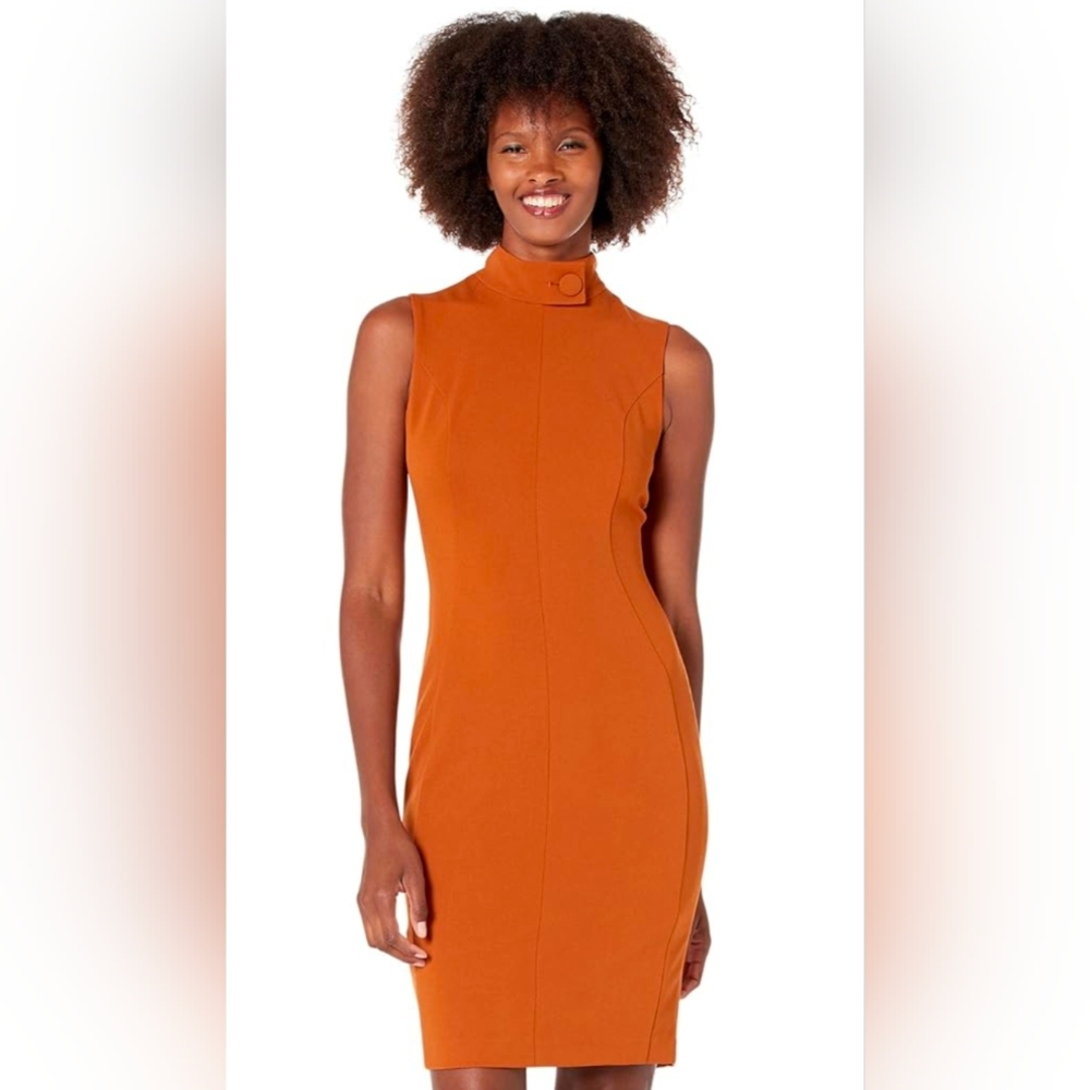 Calvin Klein Mock Neck Mod Dress, Sz 14, NWT